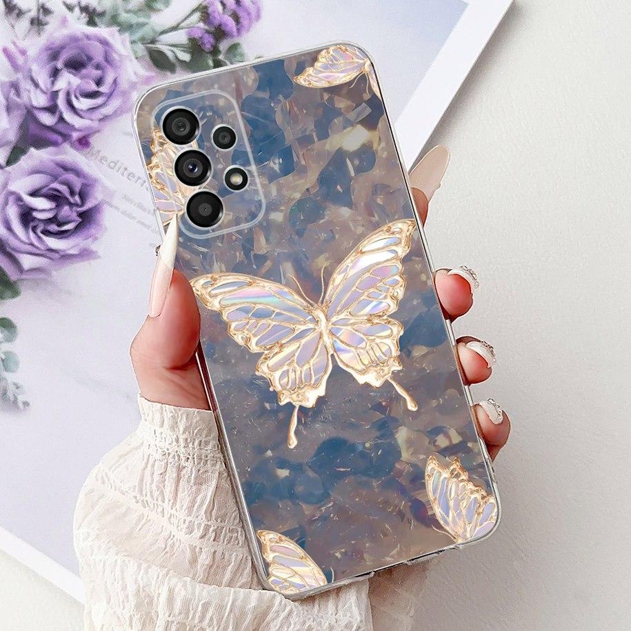 Case For Samsung Galaxy A23 A33 A53 A73 5G Cover Popular Flower Bowknot Soft Silicone Phone Case For Samsung A53 5G A536B Bumper