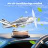 Car Essential Oil Diffuser Solar Airplane Car Diffuser Wooden Base Fragrance Aromatherapy Diffuser Ornaments (Without Perfume)