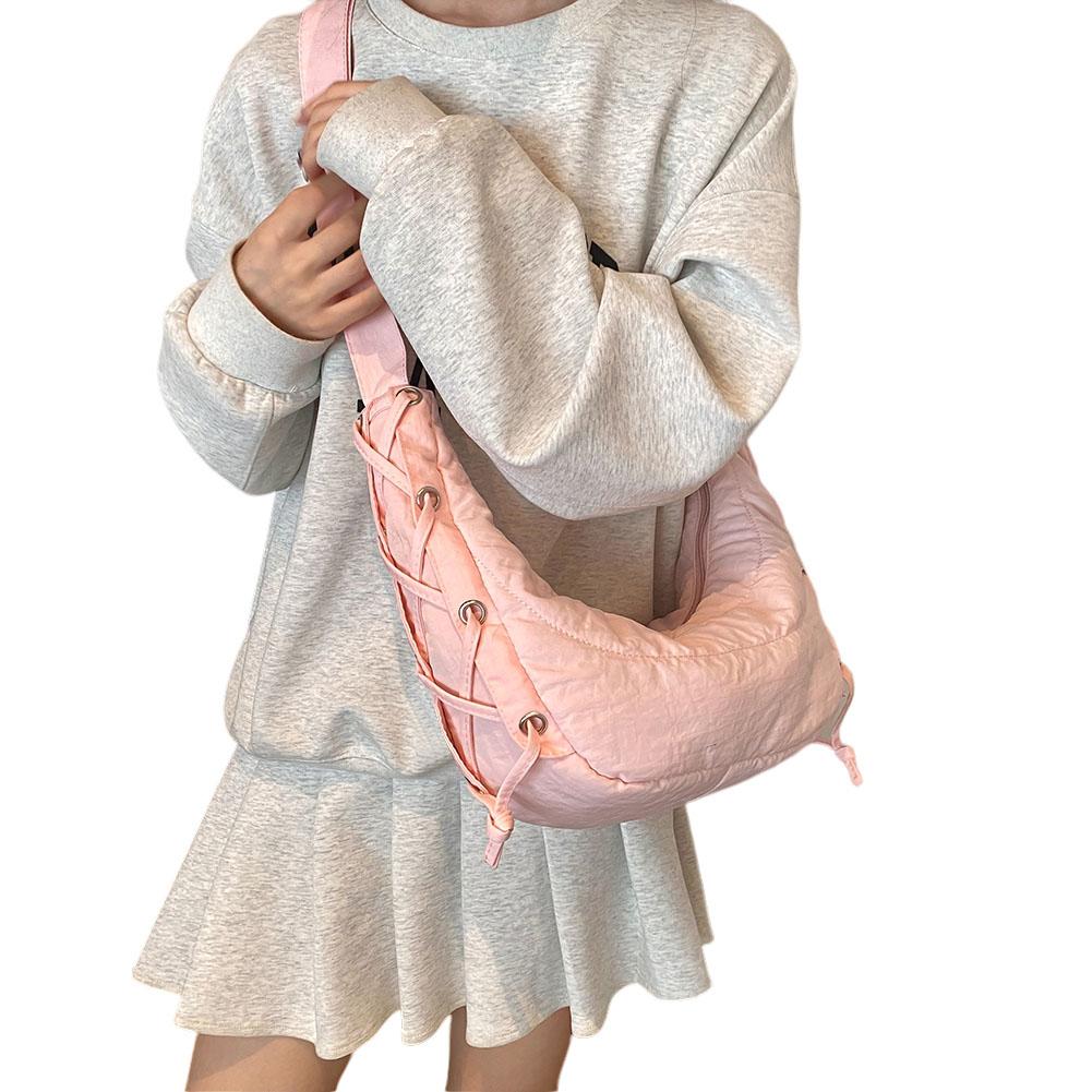 Women Fashion Shoulder Bag Large Capacity Crescent Crossbody Bag Adjustable Strap Daily Messenger Bag Simple Satchel Bag