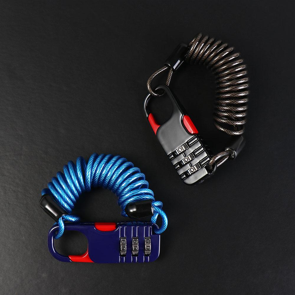 Three Digit Password Anti Theft Motorcycle Wire Rope Bicycle Safety Rope Lock  Unisex