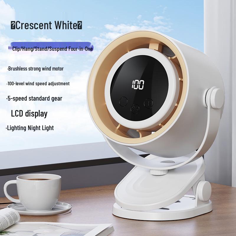 

Portable USB Rechargeable Mini Desk Fan with Clip and Long Battery Life for Home or Office Plug-in Version