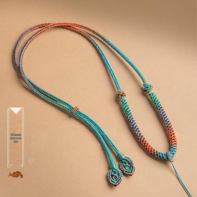 Hand-Woven Eight-Strand Jadeite Buddha Pendant Necklace with Safety Buckle