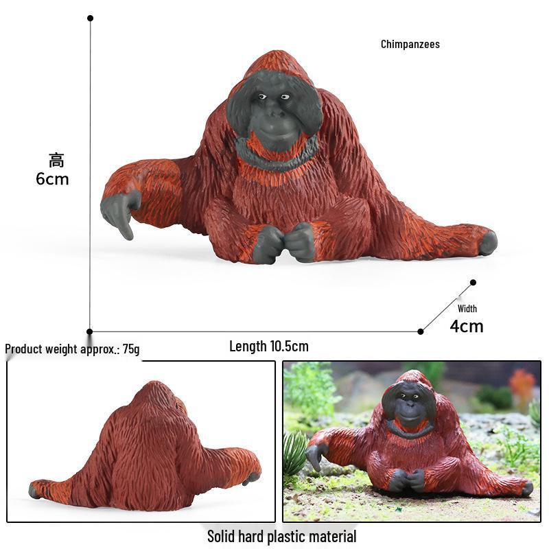 Solid Plastic Orangutan Chimpanzee Model - Educational Toy for Kids