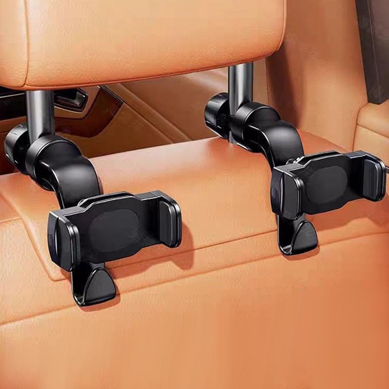Multifunctional Car Rear Seat Mobile Phone Holder&Tablet Mount With Hook Rotation Car Headrest Phone Bracket Support For Vehicle