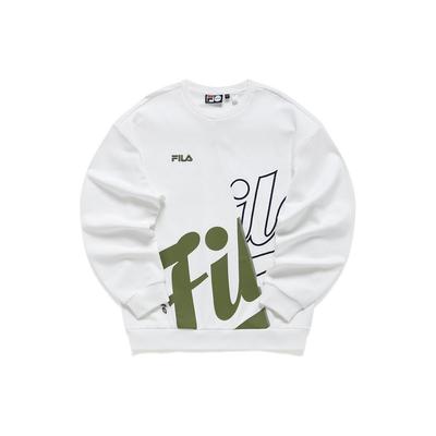 Letter Print Logo Pullover Long Sleeve College Sweatshirt Men Sweatshirt White T11M212203FWT