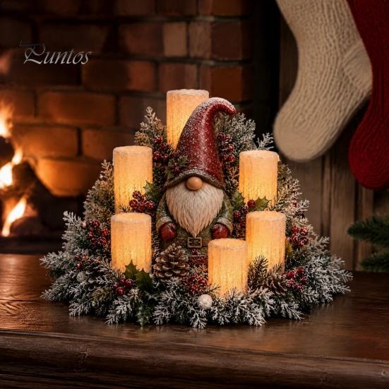 Atmospheric Lighting for Home Christmas Lighted Centerpiece, Ornament with Warm Glow, USB Red Seasonal Powered Plastic Crafts Holiday Tabletop