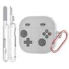 Samsung Galaxy Buds4 / Buds4 Pro Retro Gamepad Case with Carabiner and Cleaning Kit, Gray