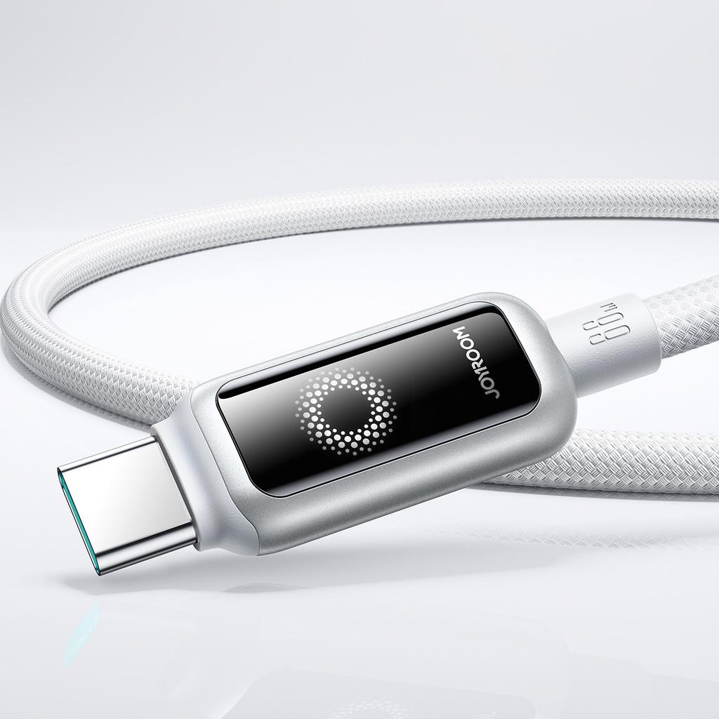 Kabel Przewód W Oplocie USB-A - USB-C 66W 1.2m - Biały