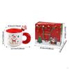 Christmas Mug Set Water Cup Lightweight Santa Cute Tea Coffee with Lid Spoon for Winter