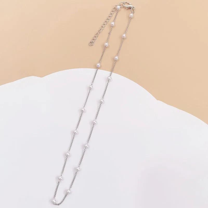 Korean New Imitation Pearl Choker Colar Thick Chains With Pendant Necklace For Women Fashion Choker Necklaces Jewelry Gift