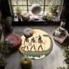 Ancient Egyptian Gods,Round Area Rug,Carpet Rug for Living Room Bedroom Sofa Playroom Decor,Non-slip Floor Mat