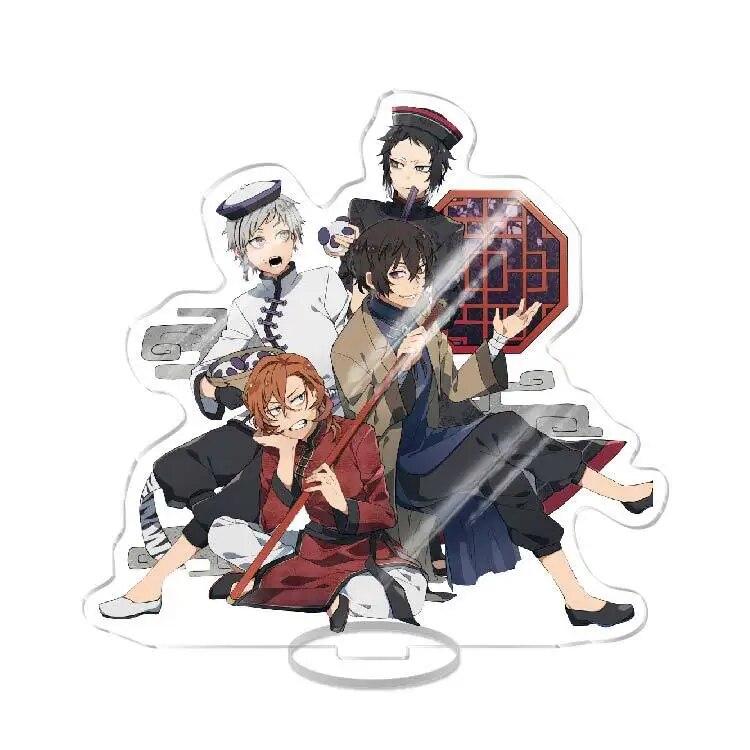 New Bungo Stray Dogs Anime Figure Acrylic Stand Model Toy Dazai Osamu Nakahara Chuuya Ryunosuke New Year Desk Decor Collect Gift