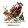 2D Flat Acrylic Christmas Desk Decor With Base Snowman House Rotating Carousel Design Indoor/Outdoor Home Office Decoration
