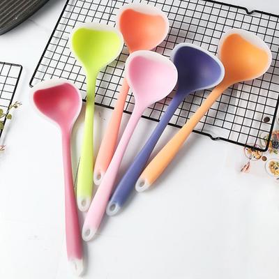 Cuillère en Silicone translucide colorée, antiadhésive, Anti-haute température, outils de cuisine, fournitures de cuisine, 1 pièce