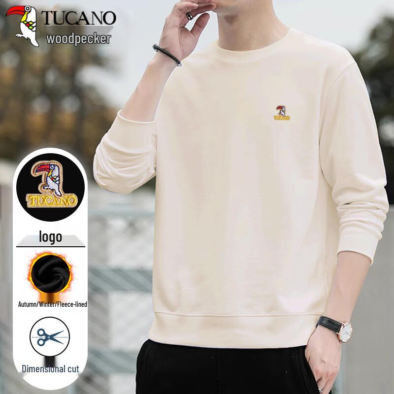 TUCANO Men's Solid Round Neck Long Sleeve Sweatshirt