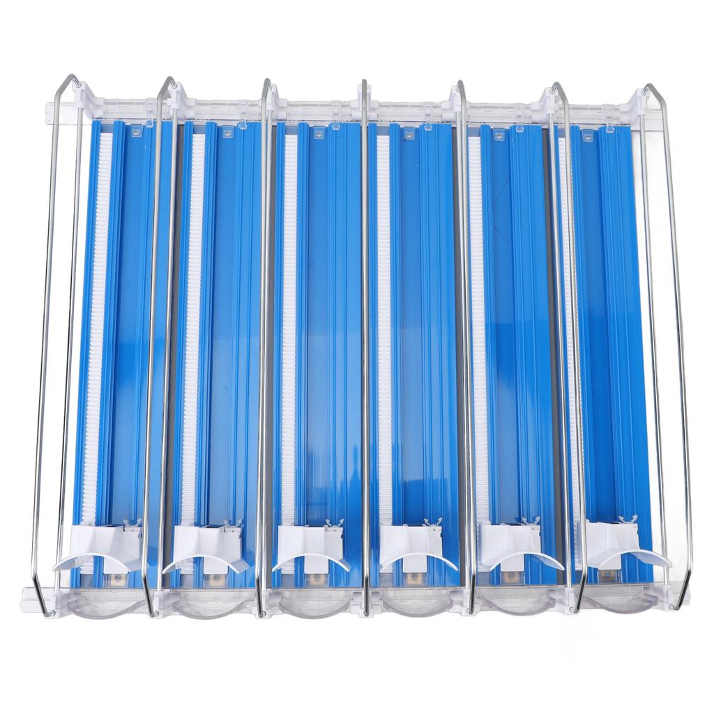 Drink Organizer for Fridge ABS 6 Rows Adjustable Easy Loading Dampening Pusher Glide Soda Can Dispenser for Beer