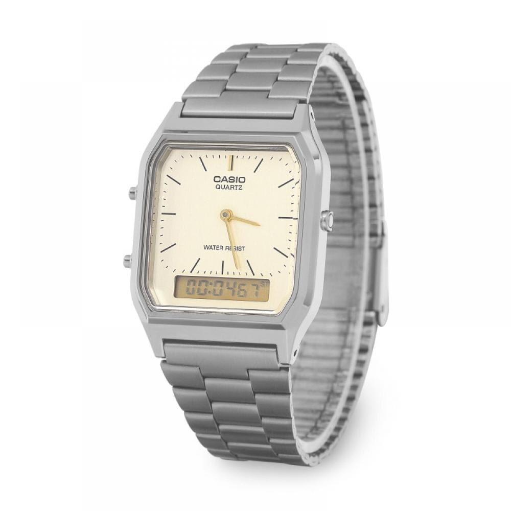 Casio Aq 230gg 9adf  Aq 230gg 9a  Analog Digital Quadratisch Vintage Retro Öffentliche Metalluhr