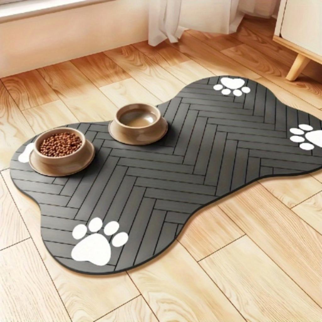 50*80 Quick Drying Diatomaceous Earth Pet Feeding Mat - Splash Proof, Absorbent, Easy To Clean, Suitable for Dogs and Cats, Washable