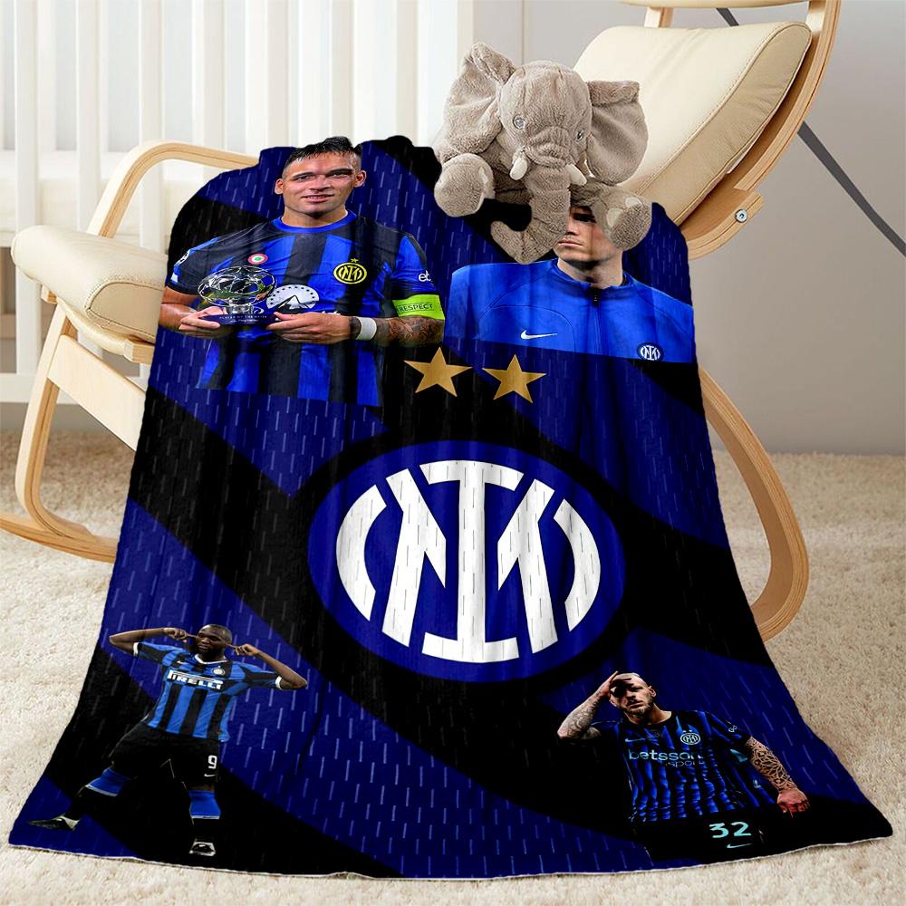 Inter Milan Blanket Durable Comfort Great For Picnics Sofa Chair Four Seasons Multipurpose Stylish Decor Perfect Gift For Relatives And Friends
