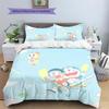 Doraemon Pattern Bedding Quilt Set  Home Decoration  Gift (1 * duvet cover + 2 * pillowcase  without core)