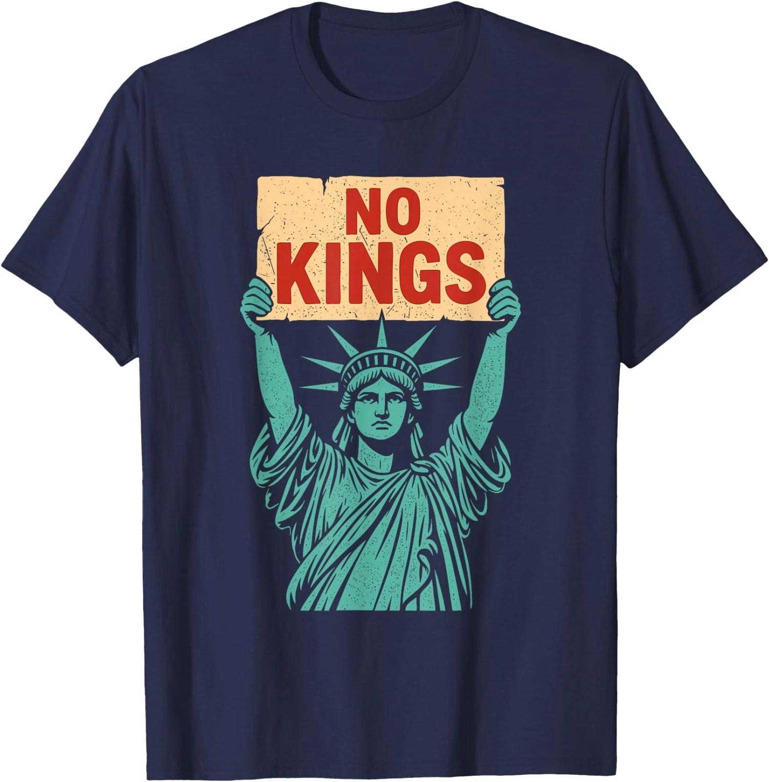 No Kings - Anti-Monarchy Statement Anti-Authoritarian T-Shirt XL