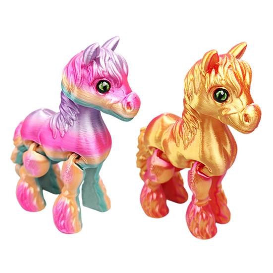 Adorno de Caballo Impreso en 3D Lindo Figurita de Caballo Articulado Juguete Fidget de Animal Flexible para Juego Interactivo Alivio del Estrés Y Exhibición