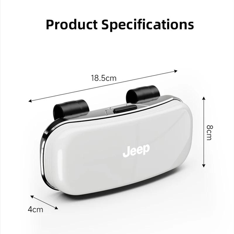 Dla samochodu Jeep Osłona przeciwsłoneczna Etui na okulary Uchwyt Organizer ochronny Dla Jeep Grand Cherokee Wrangler JK Gladiator Compass Renegad