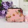 Mini Wallet Bag Latest Women Girl Retro Rose Flowers Printed Hasp Canvas Coin Purse Wallets Buckle Pouch Mini Bag Gift