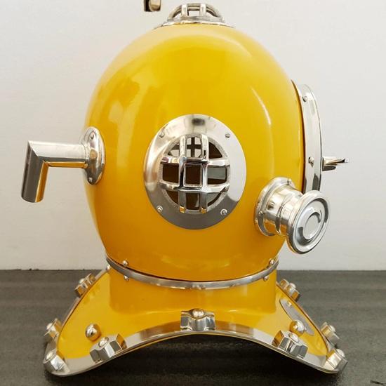 45.72 Cm Yellow Diving Helmet 1921 Anchor Scuba Divers Helmet Brass Nautical Decorative Collection Gift