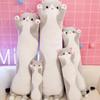 Ultra Soft Long Cat Plush Doll Huggable Side Sleeping Body Pillow Funny Long Throw Pillow  Gift