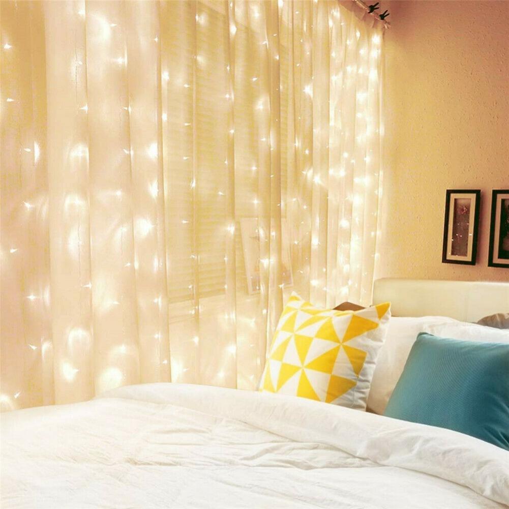 300 LED Curtain Lights String 3M*3M USB Powered Waterproof Twinkle Wall Lights