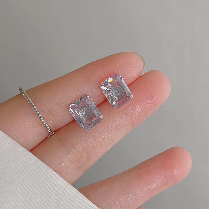 S925 Silver Stud Earrings Women's Ear Hole Earrings Niche Design Earbone Studs High-end Earrings