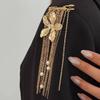 SHIXIN Fashion  Metal Flower Pendant Brooch for Women New Charm Multi-Functional Imitation Pearls Tassel Chain Accessory Jewelry