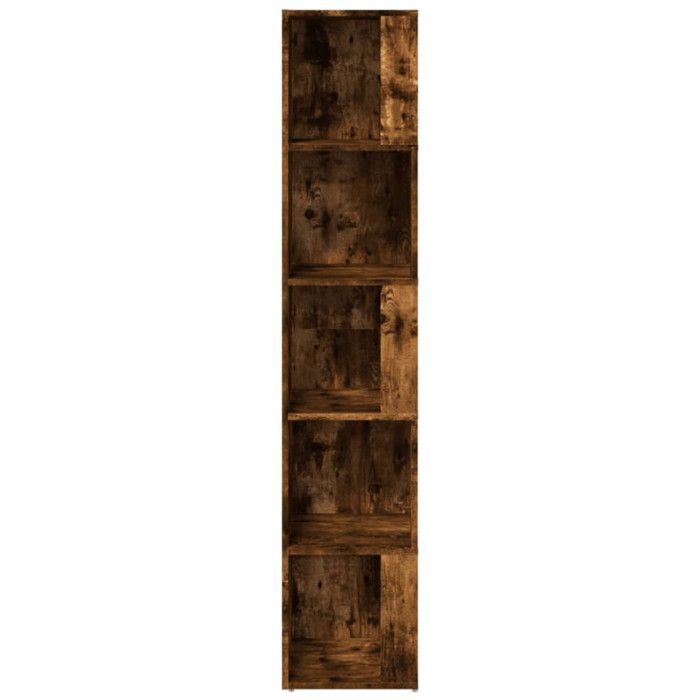 VidaXL Corner Cabinet Smoked Oak 33x33x164.5 Cm Engineered Wood 816026