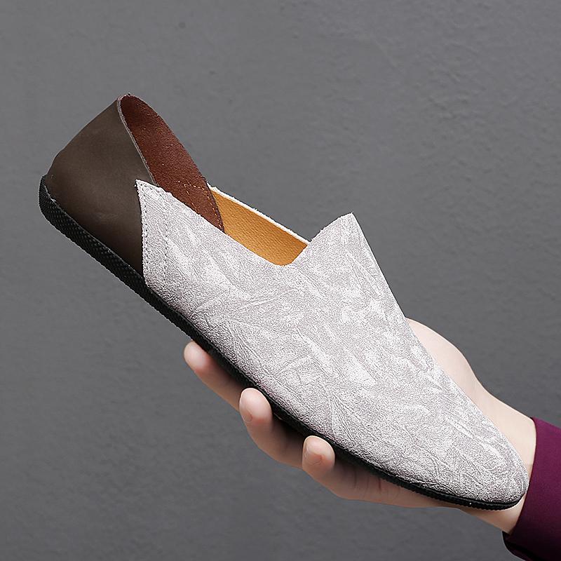 Men's Loafers Leather Shoes Slip On Casual Moccasins Breathable Male Boat Shoes Fashion Business Flats