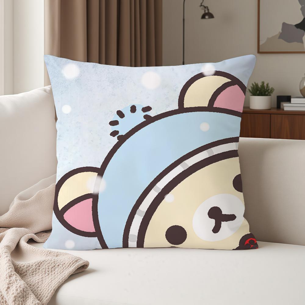 Cartoon Rrilakkuma Anime Pillow Case Suitable For Bedrooms Living Rooms Cars Home Decoration