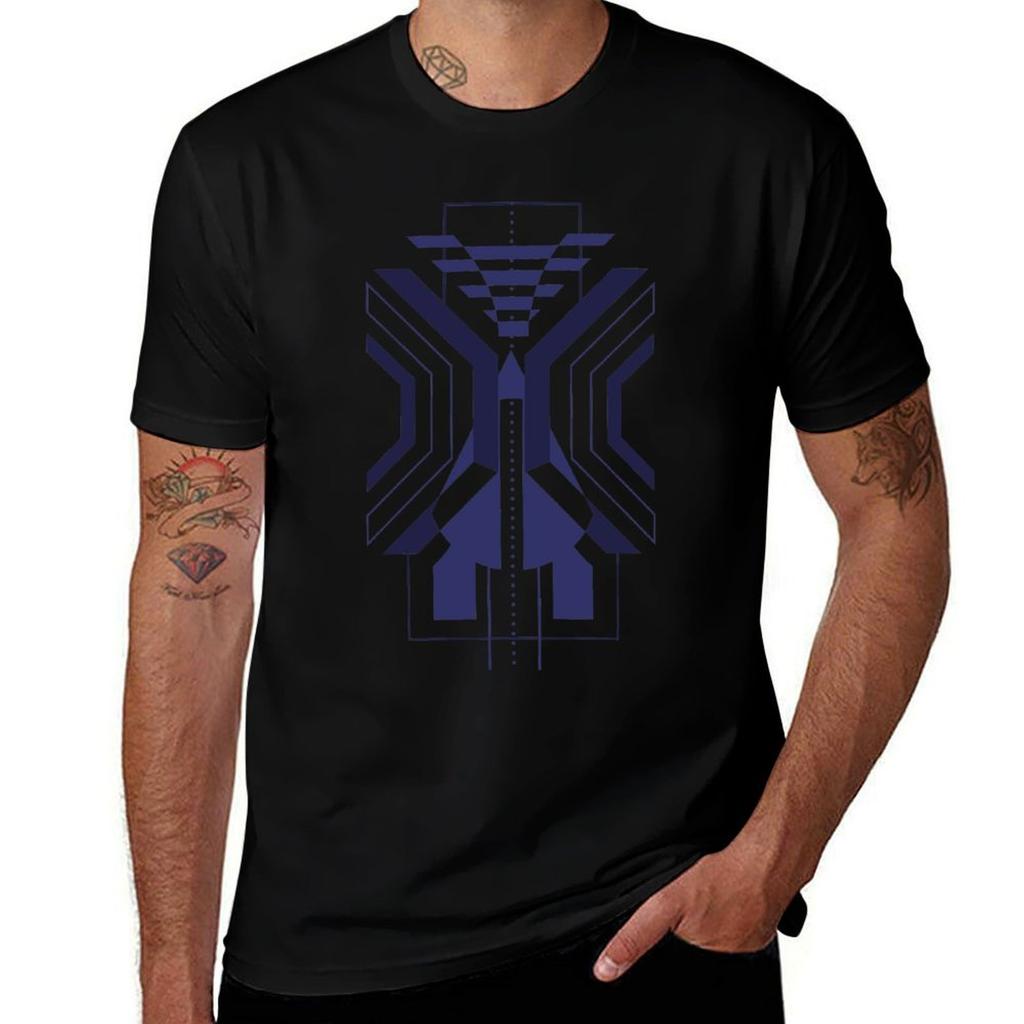Geometric Linear Abstract Tribal Blue TShirt Cotton T Shirt Pack Man T Shirt Luxury TShirt