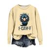 Women's Fashion Casual Long Sleeve Loose  Printed Sweatshirt