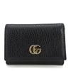 Used Tri-fold Wallet 644407 GG Marmont Leather Black Black Compact Wallet