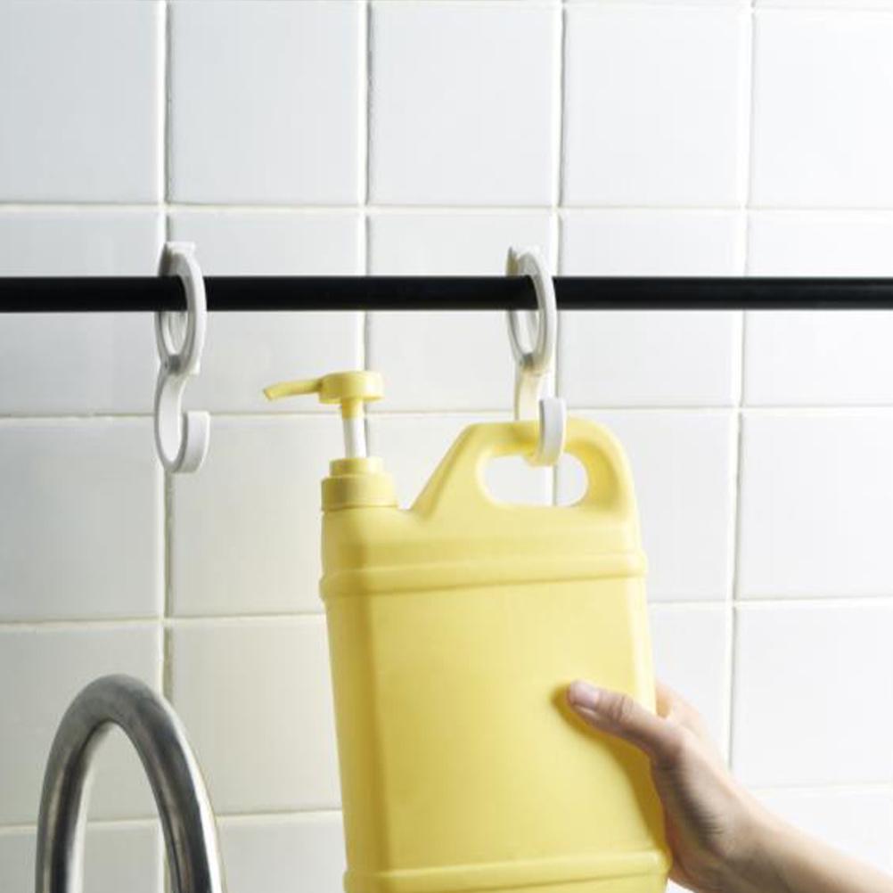 20 Stück Kunststoff Schnalle Haken Kleiderstange Einhak-Hänger für Küche Bad Garage Flaschen-Taschenhalter