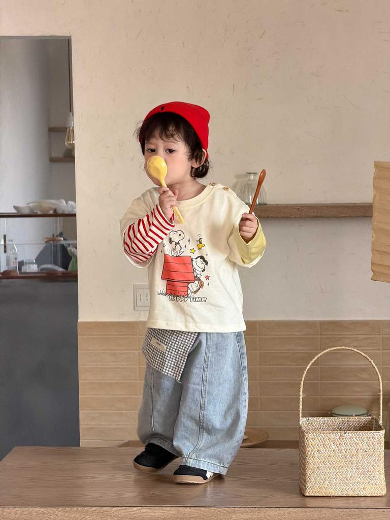 Baby Spring Long Sleeve T-Shirt 2026 New Children's Clothes Spring Boys Jeans Set