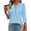 Women's Three-Quarter Sleeve Top, Loose Fit Casual Blouse for Everyday Comfort, Fashion