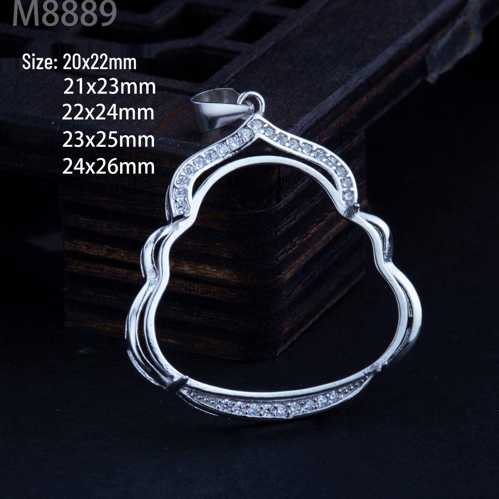 

S925 Sterling Silver Buddha Pendant with Unset Jade Chalcedony and Hetian Jade 20x22mm