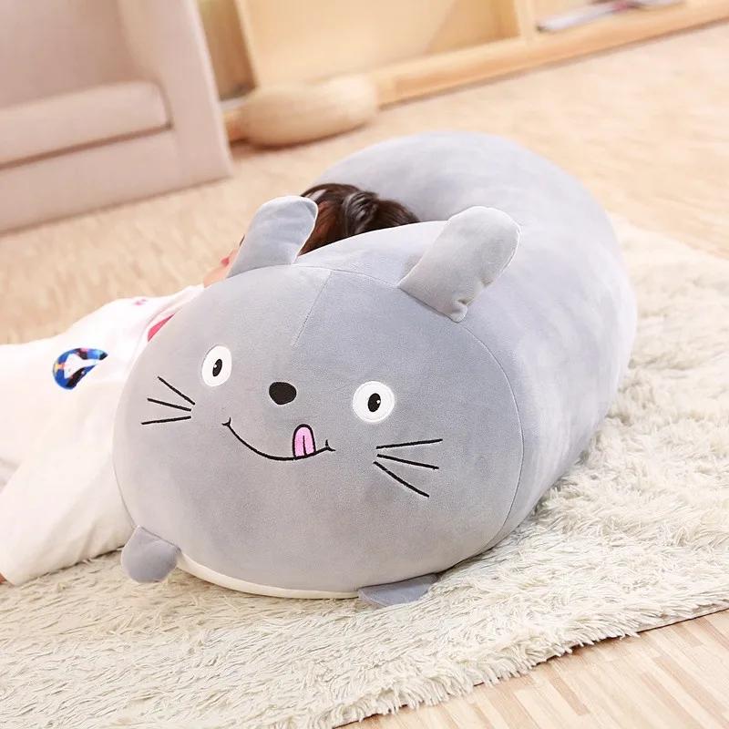 Kawaii Cartoon Dog Cat Totoro Penguin Pig Frog Animals Throw Pillows Stuffed Plush Toy Soft Doll Cute Home Decorations Gifts