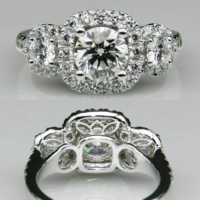 

Huitan Trendy Wedding Rings for Women Fashion Zircon Copper Color Luxury Paved Brilliant Cubic Zircon Elegant Engagement Rings 6