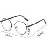 Clear Glasses Women Polygonal Metal Frame Eye Glasses 0 Flat Mirror Girls eyewear Anti Blue Light Glasses Fashion Eyeglasses