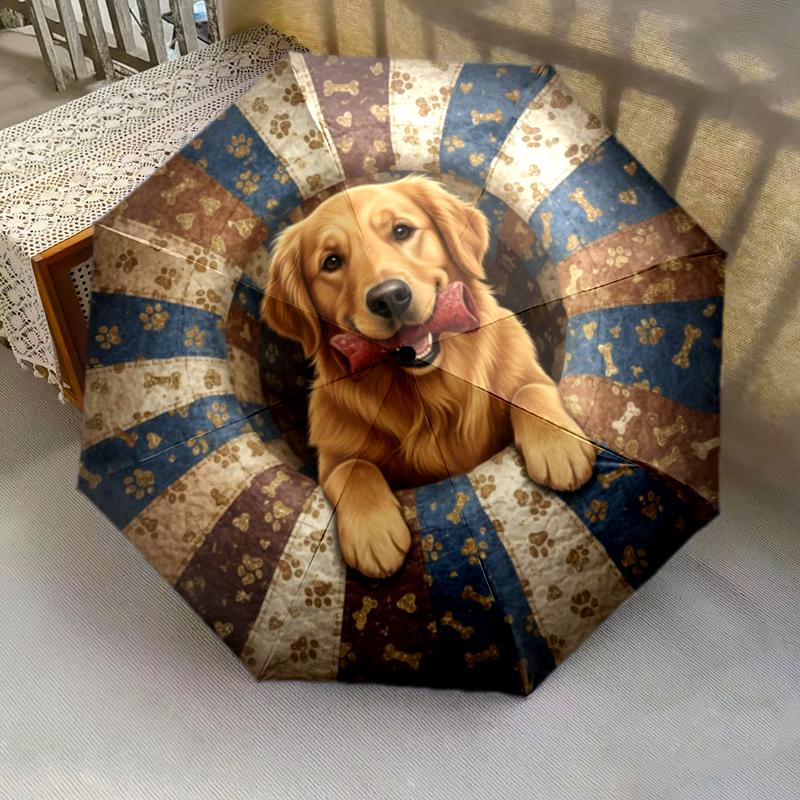 1 st Automatiskt Fällbart Paraply - Tecknat Mönster, Bärbar & Vikbar Design med 8 Ribbor, Jul- Födelsedagspresenter