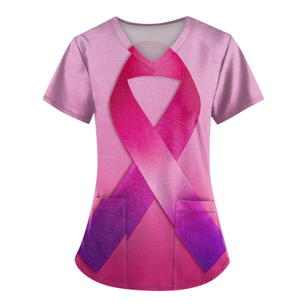 Dámská móda Overal s V výstřihem a krátkým rukávem s kapsami Potištěné topy Oblečení