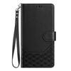 For Samsung Galaxy S26 Ultra Case Imprinted Honeycomb RFID Blocking Leather Phone Cover with Strap