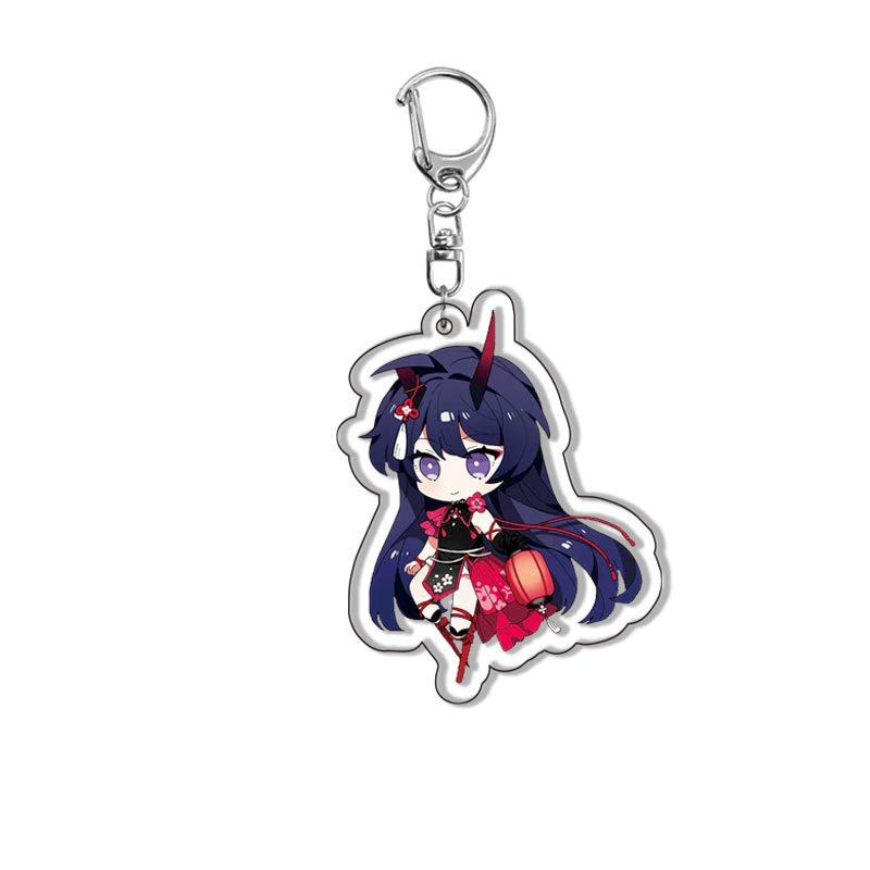 6CM Honkai Impact 3 Game Keychains Kiana Kaslana Double-sided Cartoon Figure Key Ring for Women Men Car Handbag Pendant Gifts